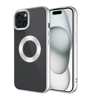 Coverzone Apple iPhone 15 Plus ile uyumlu K?l?f Kamera Korumal? Logo G�steren Parlak renk kenar �izgileri ile ??k bir tasar?m Colored Z-Omega Kapak G�m�?