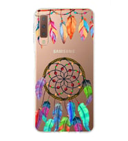 PrintiFy Samsung Galaxy A7 2018 ile Uyumlu 1mm Slim Fit Nazar Boncuğu 6 Baskılı Şeffaf  Kılıf