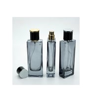 PARFÜM ŞİŞESİ 50 ML 2 ADET SİYAH BOYALI TOWER MODEL (Şeffaf)