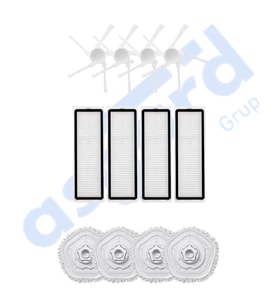DREAME W10-W10 PRO UYUMLU 4 Yan Fırça 4 Filtre 4 Mop