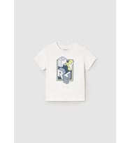 Mayoral Erkek Bebek Baskılı Tshirt Beyaz