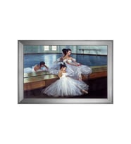 Kadın Motifli Kanvas Tablo 50 x 70 cm Silver Çerçeve