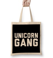 Unicorn Gang Text Bez Çanta Uzun Saplı