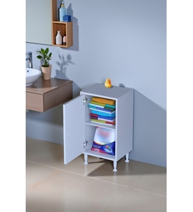Eliusta Arden 50 cm Beyaz 2 Bölmeli Banyo Düzenleyici Dolap 1 Raflı Çok Amaçlı Mutfak Dolabı 50x75x32,5 cm