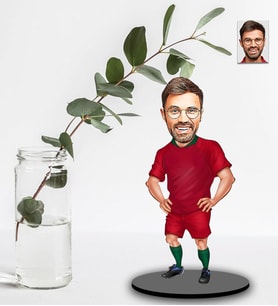 Kişiye Özel Futbolcu Tasarımlı Karikatür Ahşap Biblo Model-6