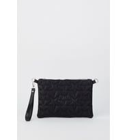 Kadın Siyah Simli Yıldız Nakışlı Suni Deri Bilek Ve Zincir Askılı Portföy El Ve Clutch Çanta