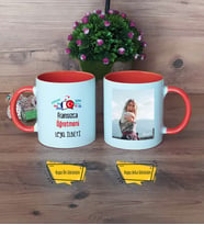 Fransızca Öğretmeni Kupa Bardak Turuncu Fotoğraflı Öğretmenler Günü Hediyesi