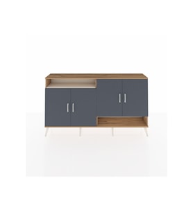Arges Konsol 6 Raflı 4 Kapaklı 176x30x99 Çam-Antrasit/Aytaşı
