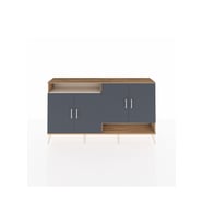Arges Konsol 6 Raflı 4 Kapaklı 176x30x99 Çam-Antrasit/Aytaşı