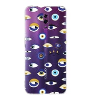 PrintiFy Reno 4  ile Uyumlu 1mm Slim Fit Nazar Boncuğu 2 Baskılı Şeffaf  Kılıf