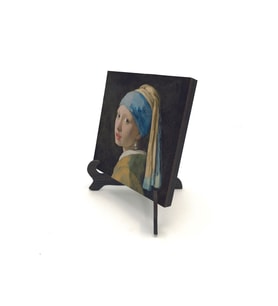 İnci Küpeli Kız (Johannes Vermeer, 1665 Baskılı MDF Masaüstlük 10X10