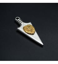 Ok Ucu Aslan Figürlü Kolye Ucu - Antik Gümüş Kaplama - Kod:1617