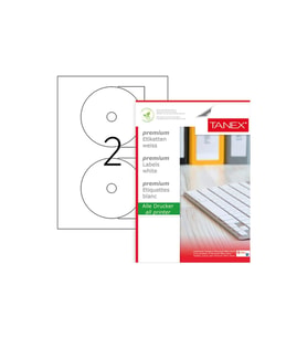 Tanex Cd Etiketi 100 Yaprak 117 MM Lazer Yazıcı CD Etiketi