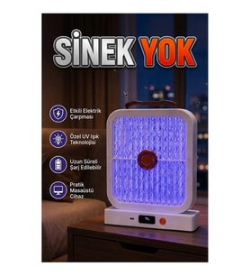 Şarjlı UV Sinek Öldürücü Masaüstü Cihaz Beyaz