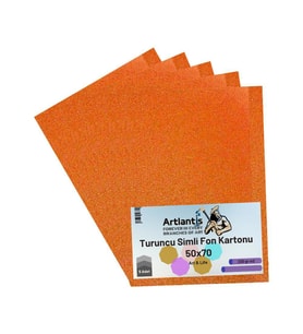 Turuncu Simli Karton 50x70 5 Adet Artlantis Simli Karton Turuncu 5 Adet 50*70