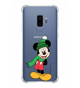 Samsung Galaxy S9 Plus  Köşe Korumalı Antişok Kapak Mickey Mouse Tasarımlı Şeffaf  Kılıf