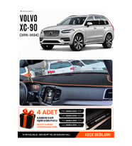 VOLVO XC-90 (2015-2024) Uyumlu Torpido Örtüsü Torpido Kılıfı - Siyah Kahverengi