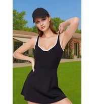 Kadın A line Mini Spor Elbise Kalın Askılı Nefes Alabilir Polyester Seçkin Malzeme Uzun Ömürlü