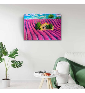 Lavanta Tarlası ve Mavi Gökyüzü Kanvas Tablo 50 x 70