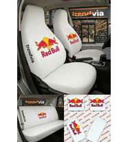 Red Bull Logolu Oto Koltuk Kılıfı Ön Arka Set – Penye Universal Koltuk Koruyucu Servis Kılıfı