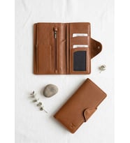 %100 Hakiki Deri Uzun Boy Trend Model Çok Gözlü Unisex Cüzdan