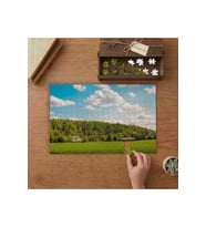 Çimenler ve Mavi Gökyüzü Tasarımı 240 parça Ahşap Puzzle Ahşap Kutuda MP01018