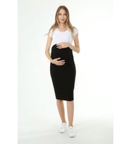 Luvmabelly MYRA9040 Beli Ayarlanabilir Hamile Etek -Siyah