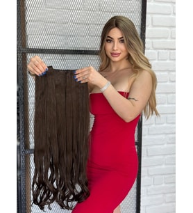 Luxury Maşa Dalgalı Yarımay+2 Yan Çıtçıt Orta Kumral Renk Serisi