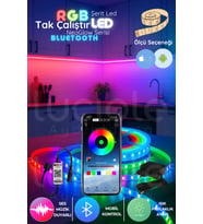 3 Metre NeoGlow Serisi RGB LED Şerit – Bluetooth Kontrollü 12V Işık Bandı 60 Çipli Tak Çalıştır