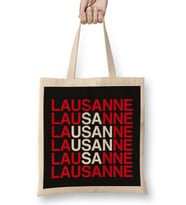 Lausanne With Switzerland Flag 02 Bez Çanta Uzun Saplı