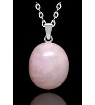 Sertifikalı Aaa Kalite Doğal Pembe Kuvars Taşı Kolye (Çok Renkli)
