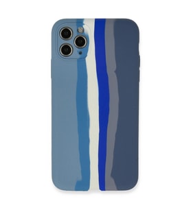 Apple İphone 11 Pro Kılıf Ebruli Lansman Silikon - Mavi-gri