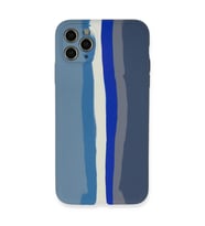 Apple İphone 11 Pro Kılıf Ebruli Lansman Silikon - Mavi-gri