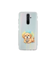 Redmi Note 8 Pro ile Uyumlu Splash Köpek Tasarımlı Şeffaf Silikon Kılıf