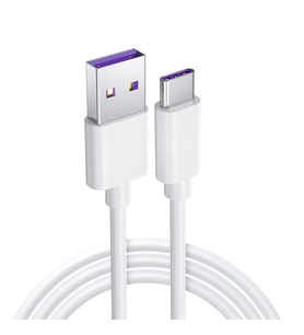 TYPE-C 5 AMPER 1 METRE BEYAZ ŞARJ VE DATA KABLOSU (4767)