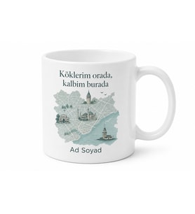 Memleket Haritası Baskılı İsimli Kupa Bardak Özel Tasarım Hediye