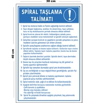 Metal Spiral Taşlama Talimatı 30 cm x 40 cm A3 Büyüklüğünde Uyarı Levhası Yönlendirme Tabelası