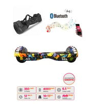 CityMate Elektrikli Kaykay Full Ledli Hoverboard Bluetooth Hoparlörlü 6.5 Inch Çanta Hediyeli D08
