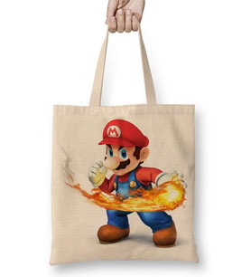 Süper Mario Atari Bez Çanta Uzun Saplı