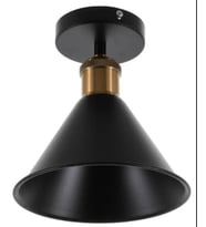 RİOLİGHT RETRO RUSTİK ESKİTME DUYLU TEKLİ METAL PLOFONYER AVİZE  (Siyah)