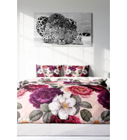 Çift Kişilik ( Lastikli Çarşaflı ) %100 Pamuk Saten Nevresim Takımı Flower Dream
