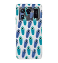 PrintiFy Xiaomi Mi 11 Ultra ile Uyumlu 1mm Slim Fit Nazar Boncuğu 4 Baskılı Şeffaf  Kılıf