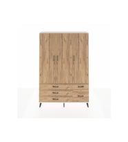 Arges Gardrop 5 Raflı 5 Çekmeceli Tek Askılı 132x30x195 Aytaşı-Çam