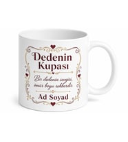 İsimli Dedenin Kupası Yazılı Özel Baskılı Porselen Kupa Bardak Hediye