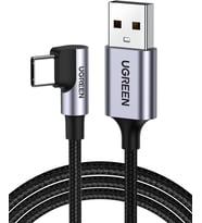 18W, USB to 90 Derece USB-A & USB-C Kablo, 1 Metre, Siyah, ACBUGN50941