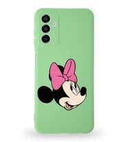 Samsung Galaxy M13 Uyumlu Lansman Kılıf Altı Kapalı İçi Kadife  Minnie Mouse-A Tasarımlı  Kapak (Şeffaf)