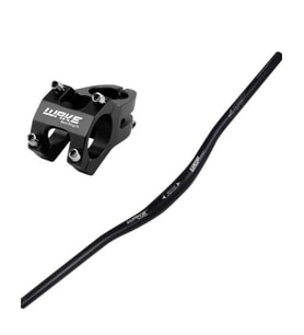Wake Renkli Bisiklet Alümiyum Gidon+Boğaz 780mm 31,8mm Bisiklet Wake Direksiyon + Boğaz Siyah