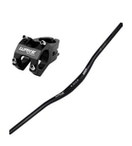 Wake Renkli Bisiklet Alümiyum Gidon+Boğaz 780mm 31,8mm Bisiklet Wake Direksiyon + Boğaz Siyah