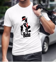 BK Home Godfather Baba Tasarımlı Beyaz T-Shirt-18