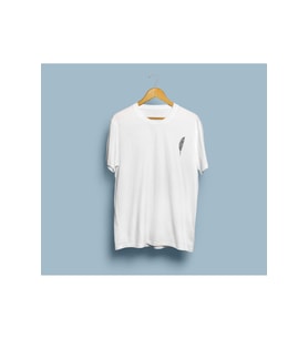 Oversize Kuş Tüyü cep logolu tasarım unisex T-shirt